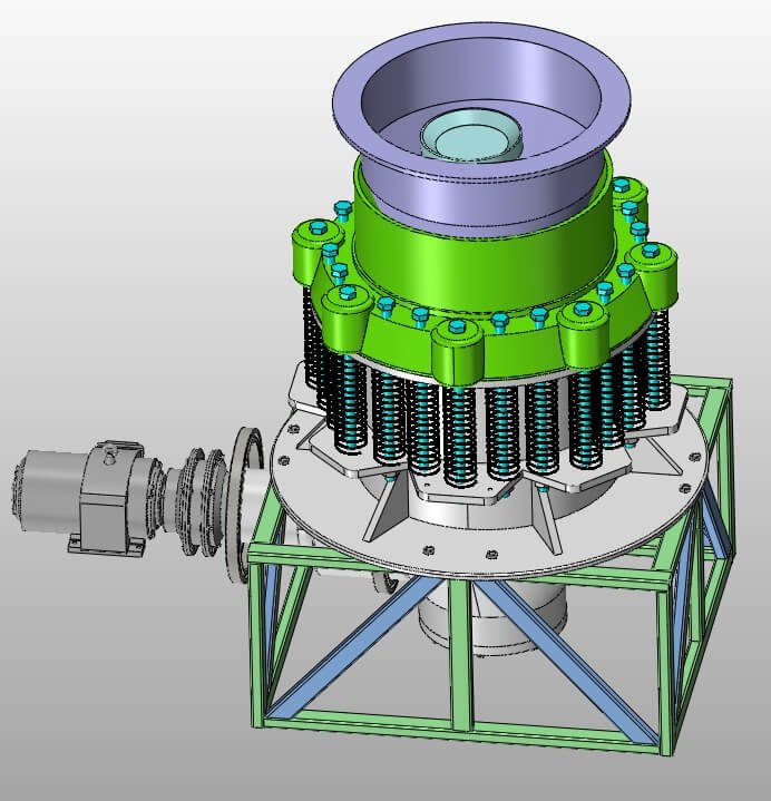 spring cone crusher drawing